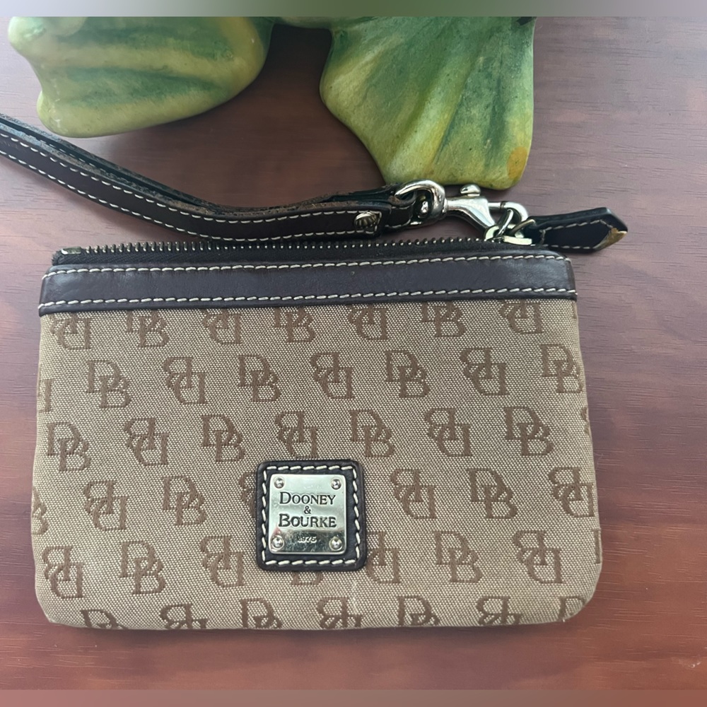 Dooney & Bourke brown canvas wristlet